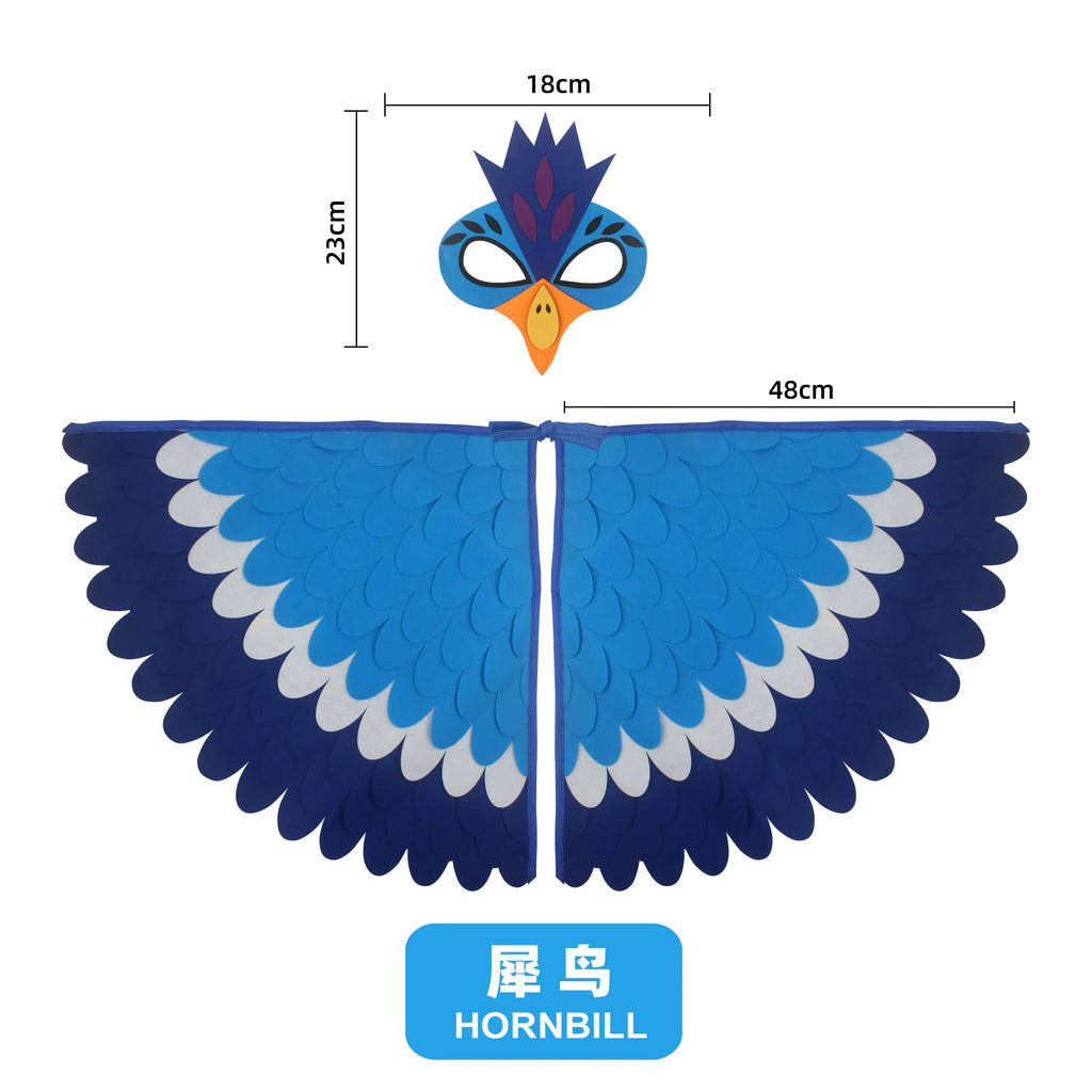 Bird Wings and Mask Costume Cape for Performances