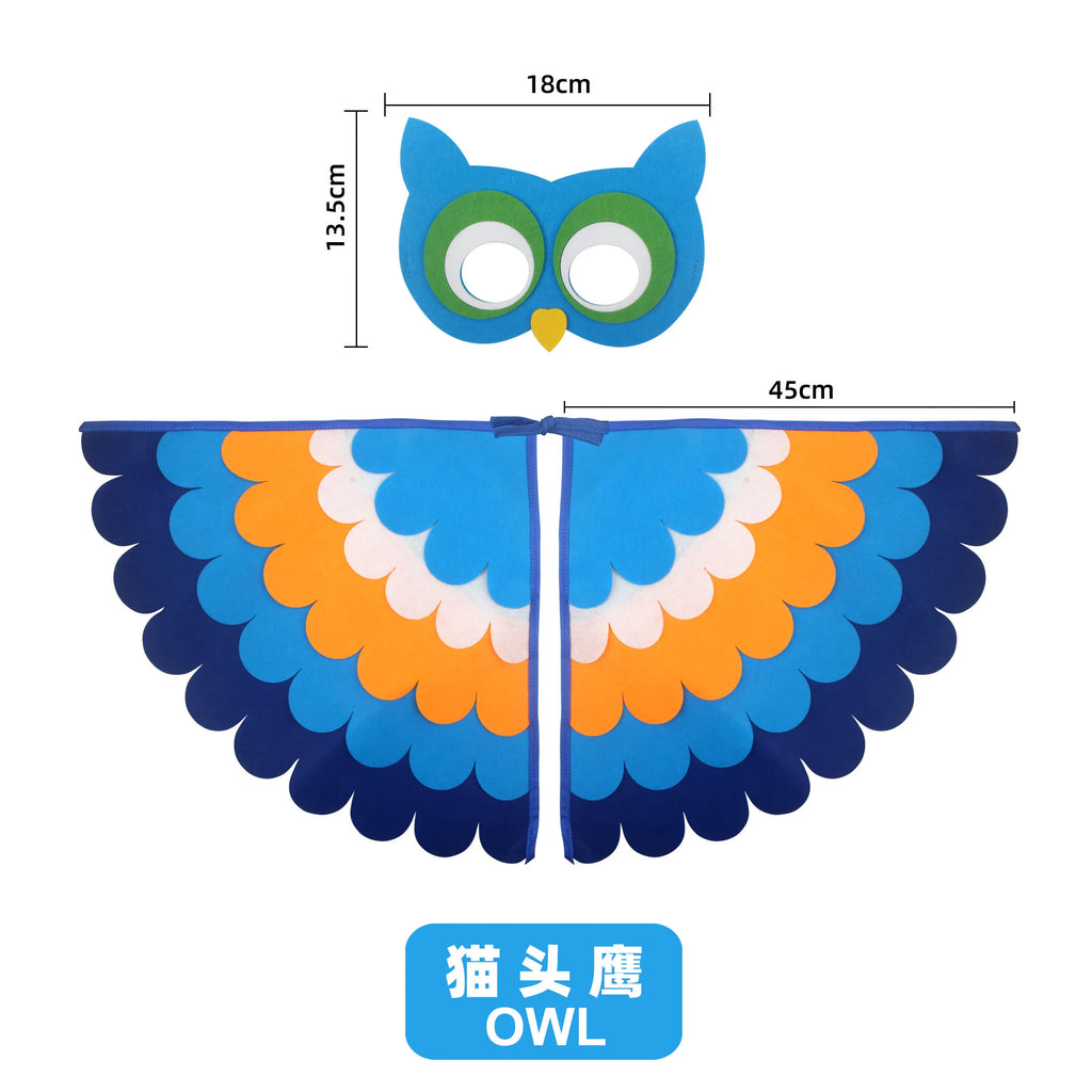 Bird Wings and Mask Costume Cape for Performances