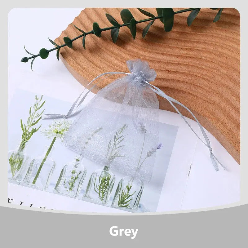 100PCS Drawable Organza Bags Supply Wedding Christmas Favor White Pouches Organza Gauze Sachet Gift Bags Drawstring