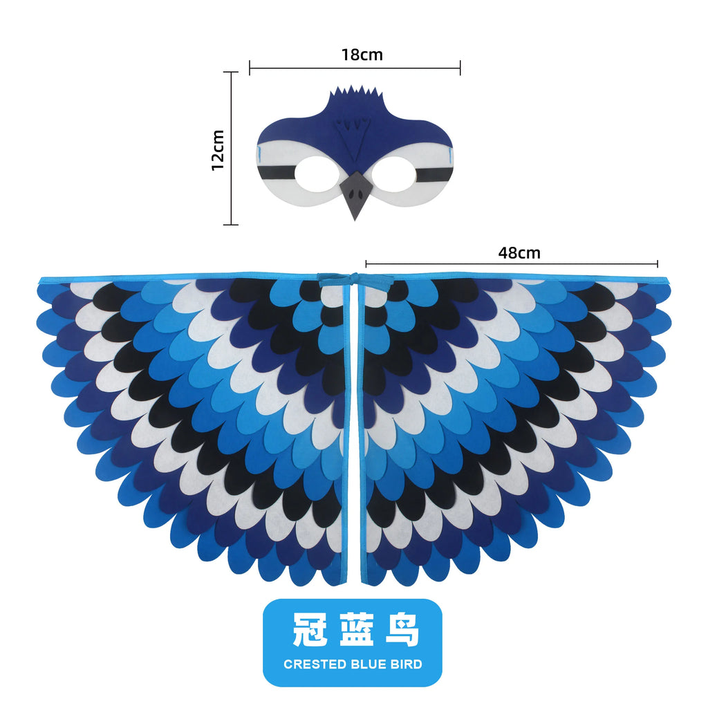 Bird Wings and Mask Costume Cape for Performances