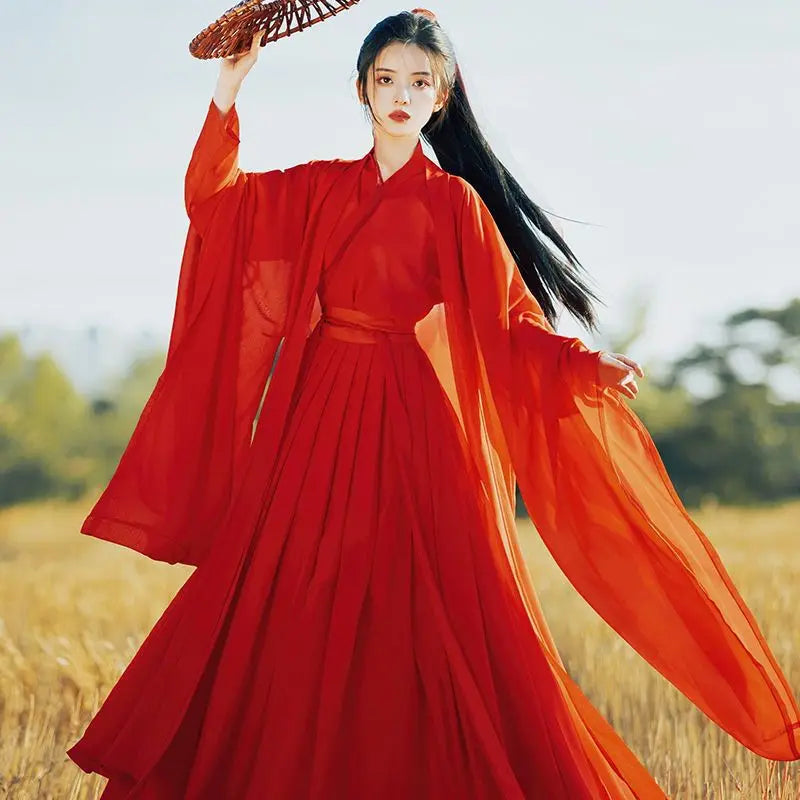 White Hanfu-Inspired Cosplay Dress for Women
