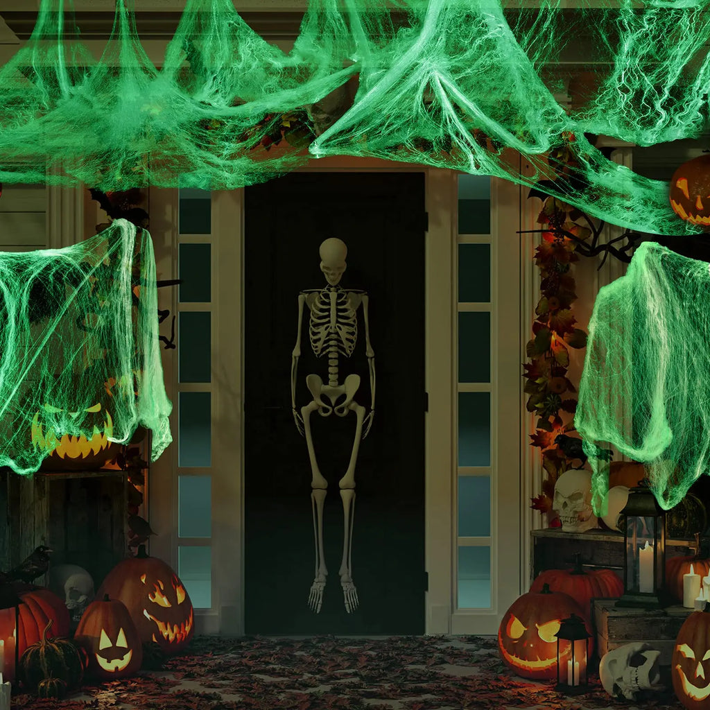 Glow in the Dark Halloween Spider Web Decoration