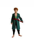 Men’s Green Anime-Inspired Cosplay Coat Pants Set