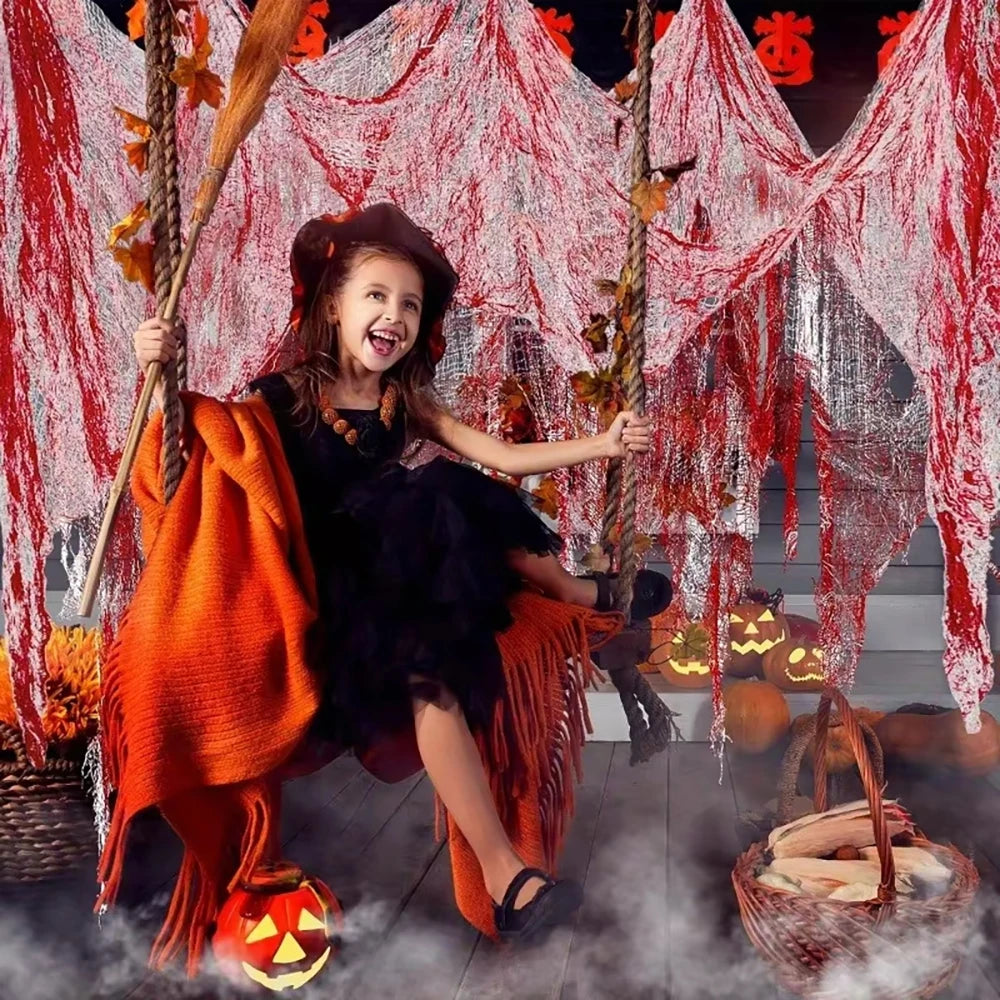Halloween Bloody Gauze Door Curtain Horror Party Decoration