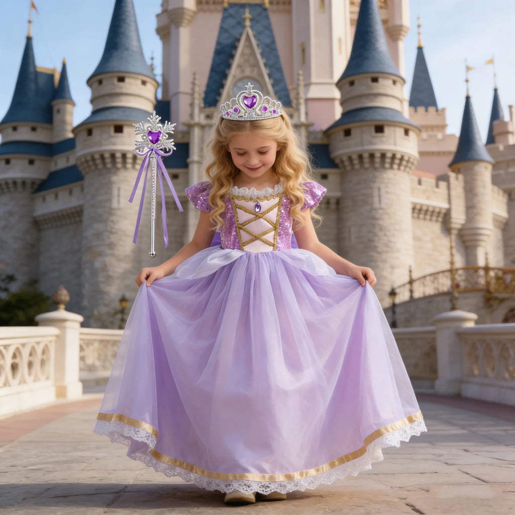 Baby Girls Purple Princess Dress Costume for Halloween & Parties