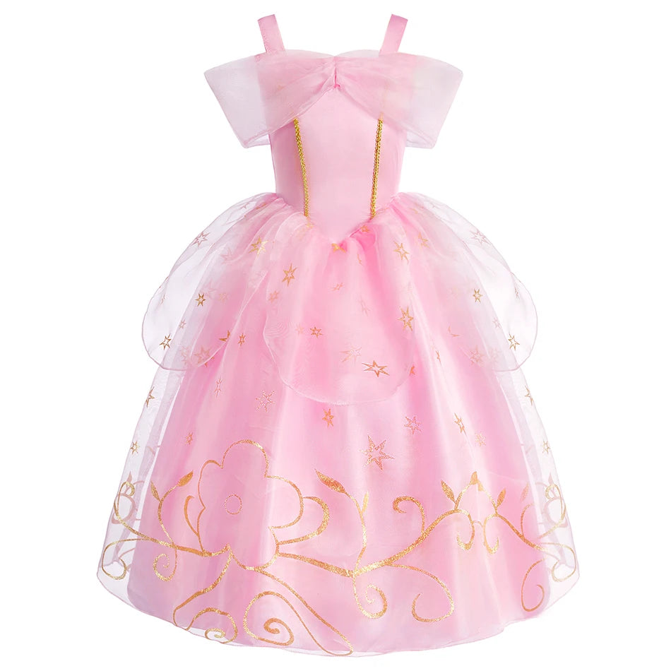 Baby Girl Pink Princess Party Dress Set for Halloween & Christmas
