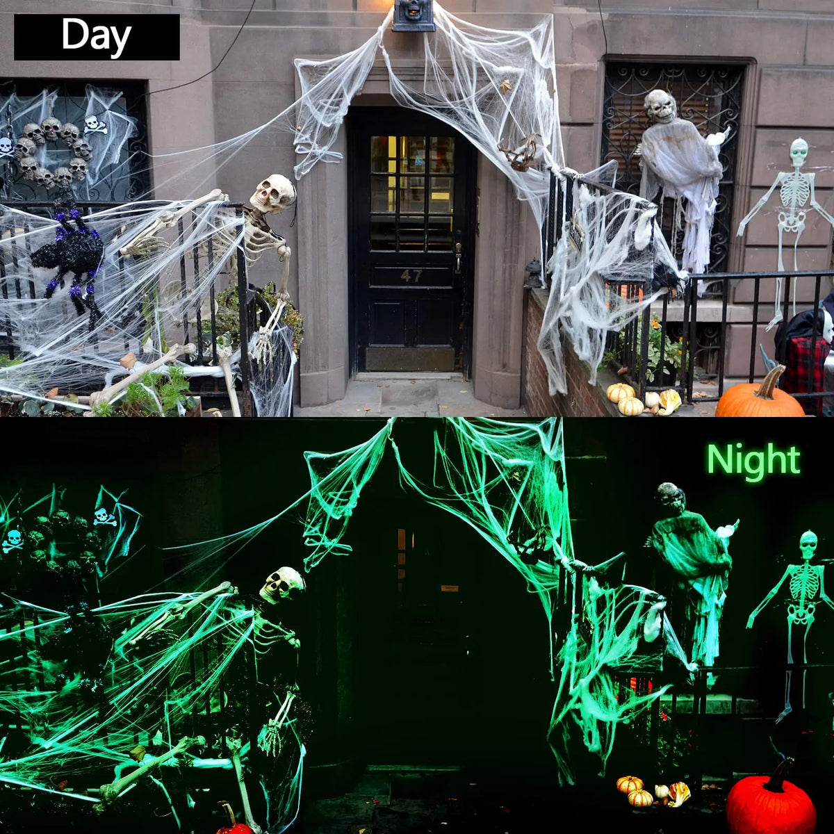 Glow in the Dark Halloween Spider Web Decoration