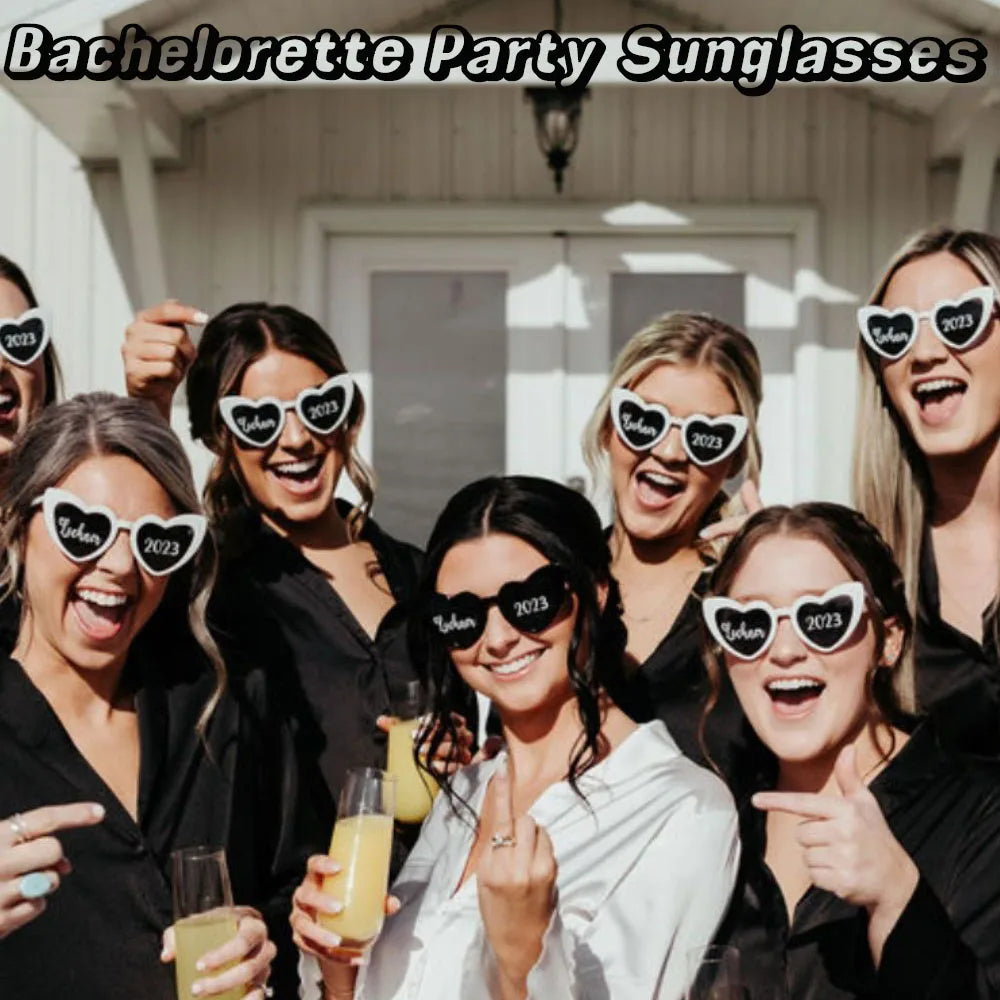 12-120Pcs Wedding Heart Sunglasses with Pen Personalised Heart Glasses Bachelorette Party Sunglasses for Wedding Party Favors