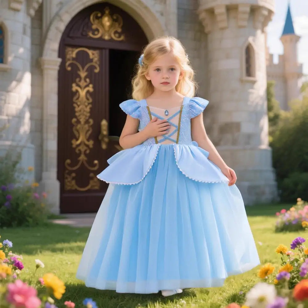 Girls Princess Costume Dress for Christmas, Carnival and Parties