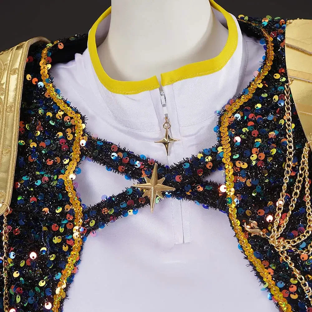 Girls Black and Gold Cosplay Costume Uniform
