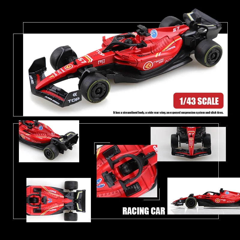 (Bagged) 1.43 Alloy Model Racing Car Toy, Exquisite Formula Alloy Pullback Racing Car, Children's Toy, Best Birthday Gift.