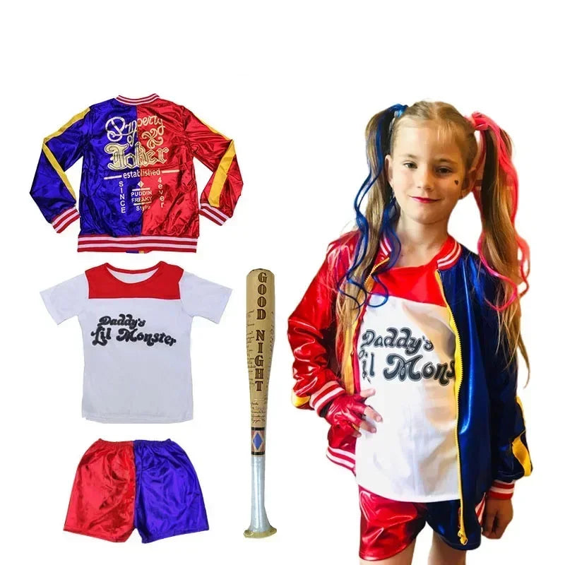 Girls Monster-Inspired Stitched Jacket & Pants Costume Set