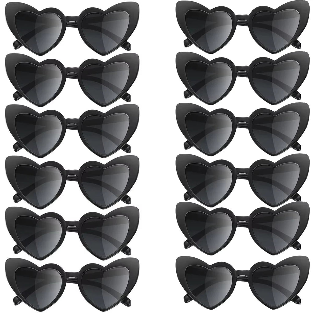 12-120Pcs Wedding Heart Sunglasses with Pen Personalised Heart Glasses Bachelorette Party Sunglasses for Wedding Party Favors