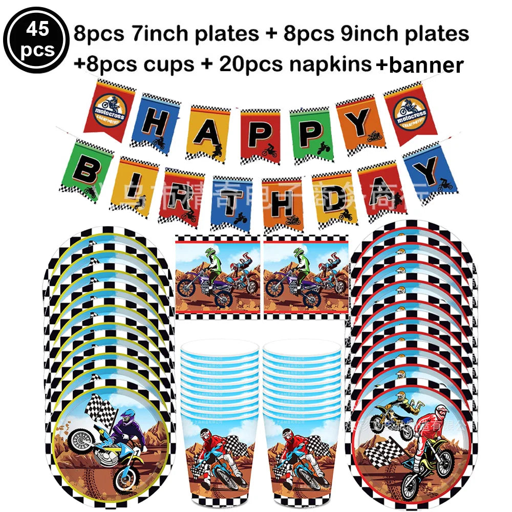 Motorcycle 2 3rd Birthday Party Decorations Motor Helmet Balloon Set Cake Toppers Banner Man Boys Motocross Sport Party Supplies