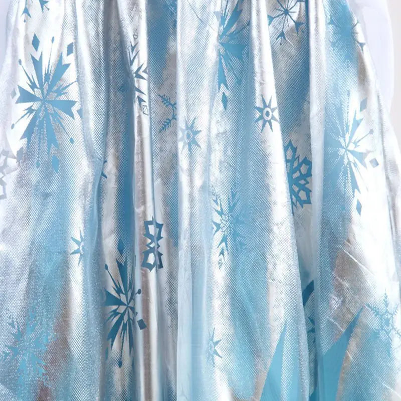 Girls Snow Princess Dress with Long Cloak for Costume Parties