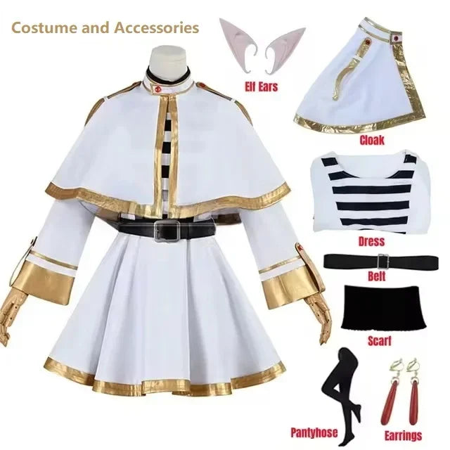 Women’s Fantasy Elf Mage Cosplay Costume with Wig & Shoes