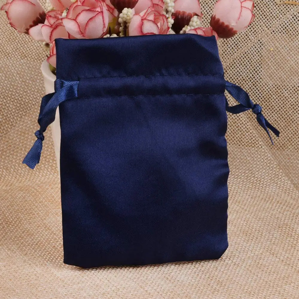 10/25/50pcs/lot Silk Jewelry Gift Bag Satin Drawstring Pouch For Wedding Party Candy Bag Luxury Jewelry Packing