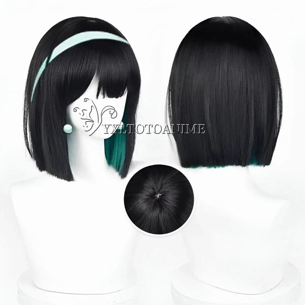 Dark Blue Anime-Inspired Cosplay Dress Wig Set