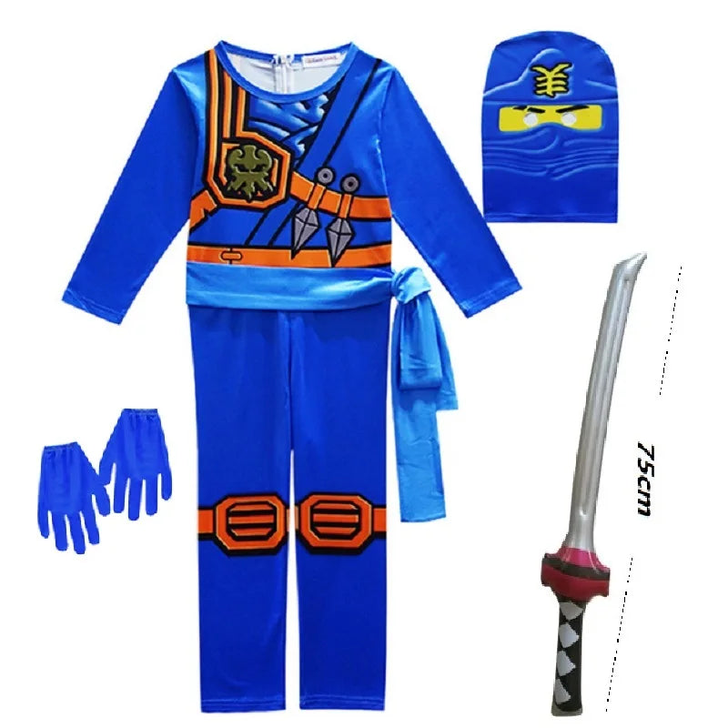 Ninja Cosplay Jumpsuit Costume Set for Halloween & Parties
