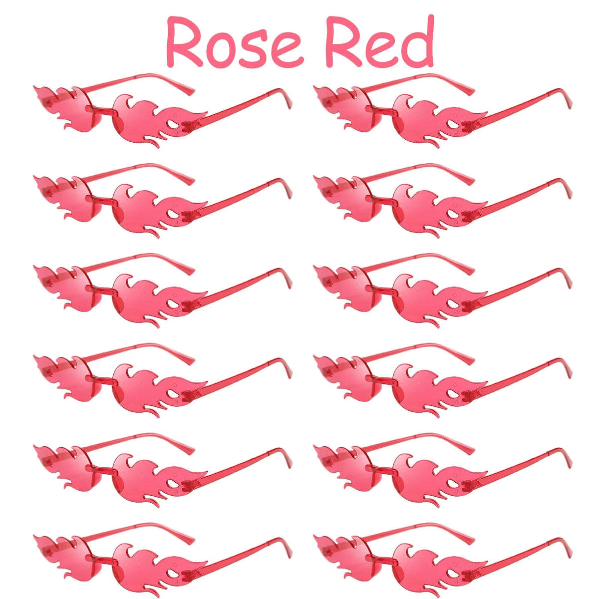 12-120 Pcs Red Fire Flame Glasses Fire Shape Sunglasses Fire Sunglasses Party Decor for Summer Shower Wedding Halloween Cosplay