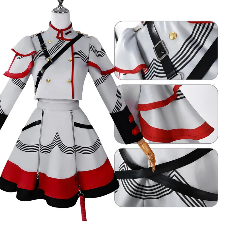 Women’s Red Anime-Inspired Cosplay Uniform Costume