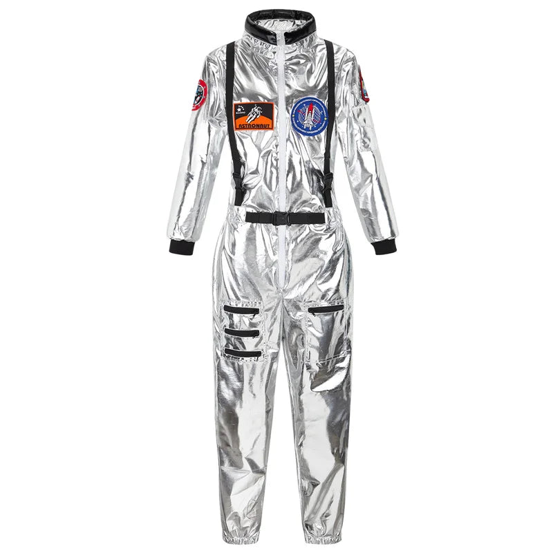 Adult Astronaut Costume Silver Space Suit for Parties