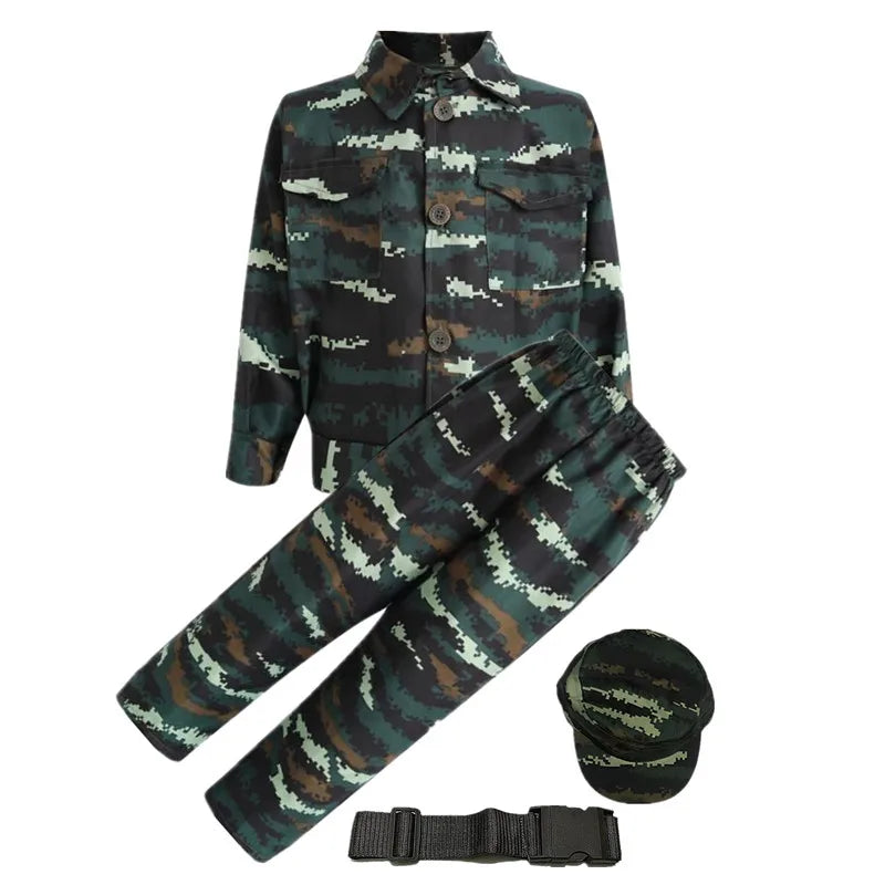 Kids Camouflage Soldier Costume Set with Compass & Whistle