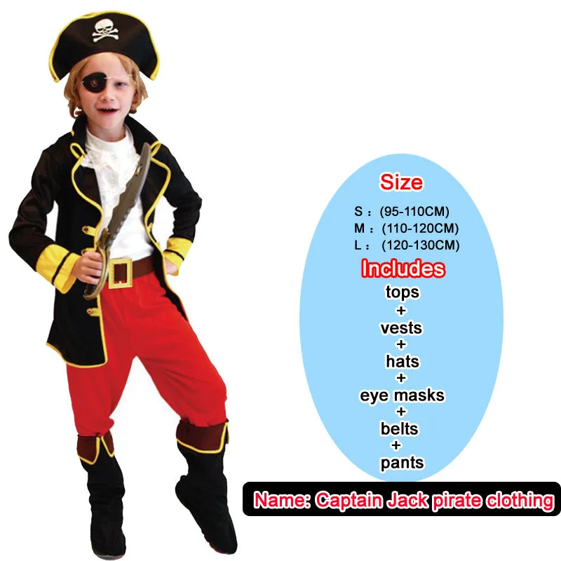 Kids Pirate Costume for Boys Halloween & Dress-Up Parties