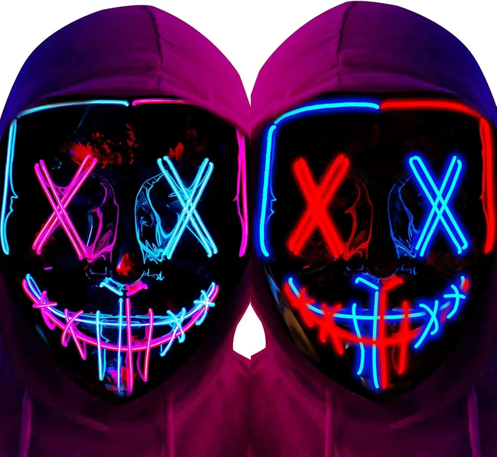 LED Light Up Halloween Mask for Cosplay & Costume Parties