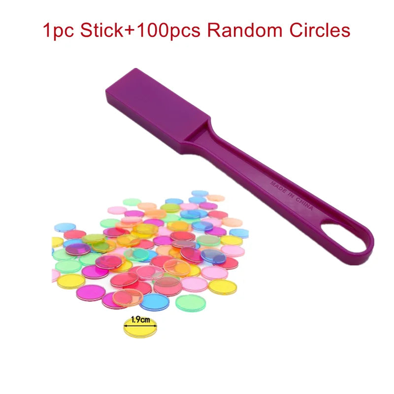 Montessori Bingo Magnetic Chips With Wand Set Game Counting Color Sorting Teaching Aids Science Educational Toy for Children Kid