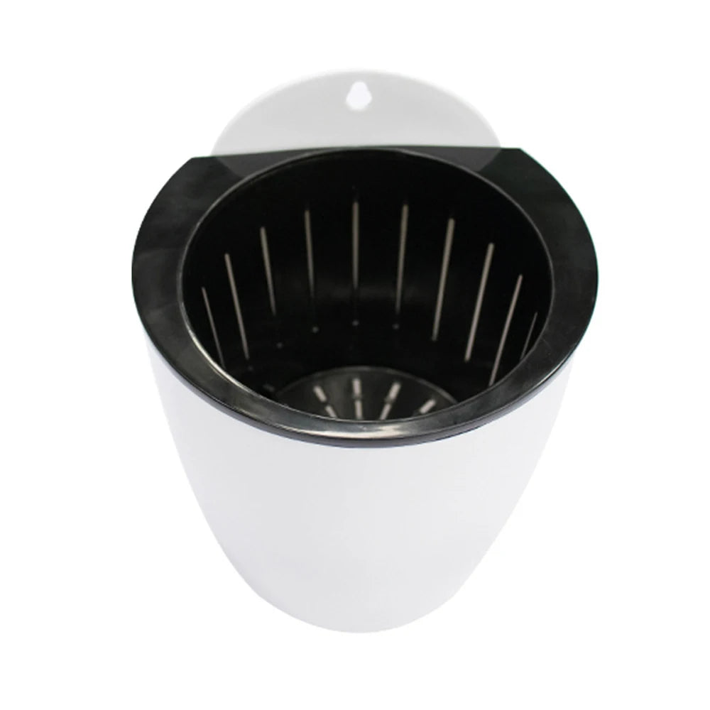 Wall-Mounted Flower Pot Automatic Water-Absorbing Plastic Soil Or Hydroponics System Pot For Wall Balcony Flower Pot Holder