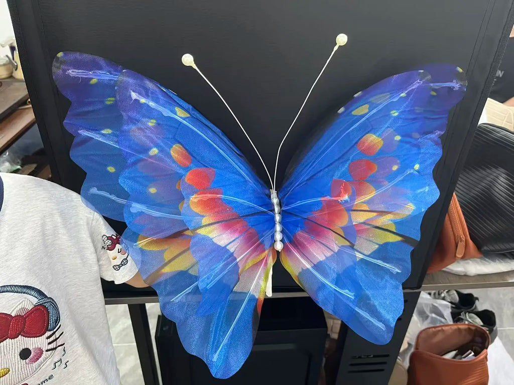 1/2/4pcs 50cm 3D Gradient Silk Butterfly,Wavy Petal Edge,Glitter Org Layered,for Wedding/Party/Photo Gift