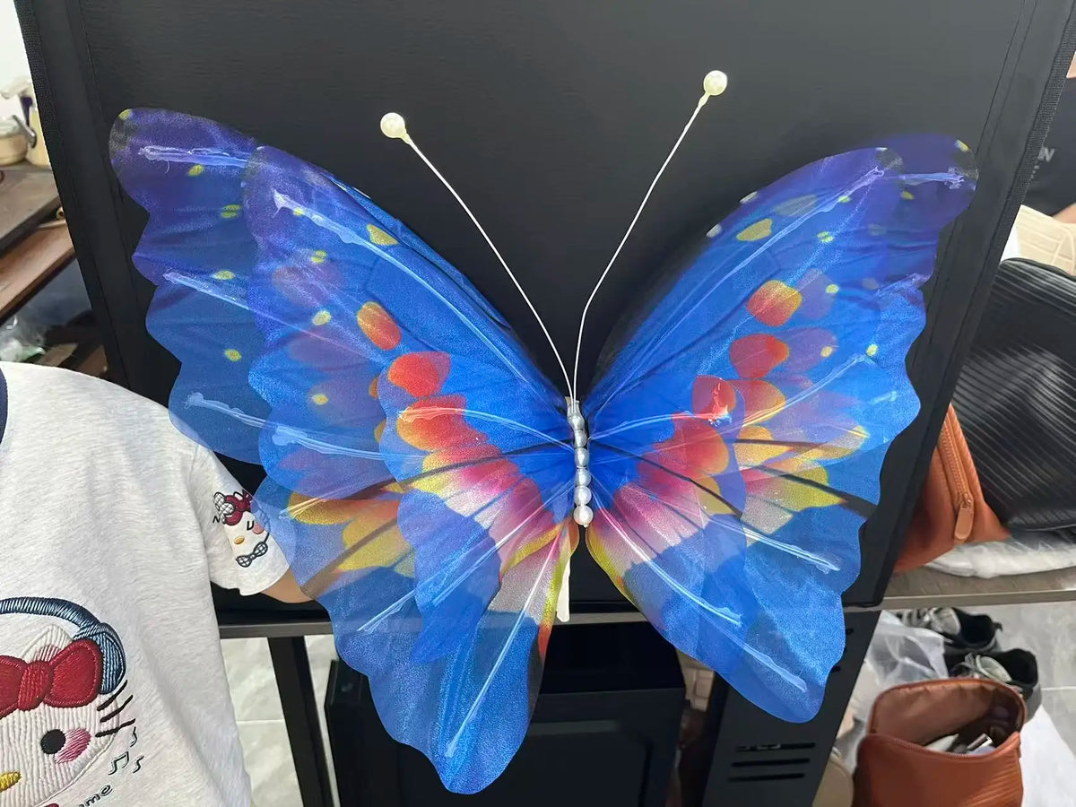 1/2/4pcs 50cm 3D Gradient Silk Butterfly,Wavy Petal Edge,Glitter Org Layered,for Wedding/Party/Photo Gift