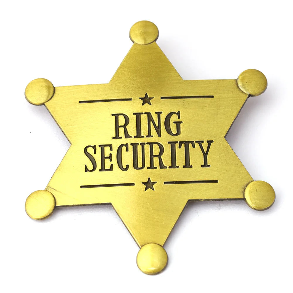 Western Sheriff Star Badge Metal Pin Costume Accessory
