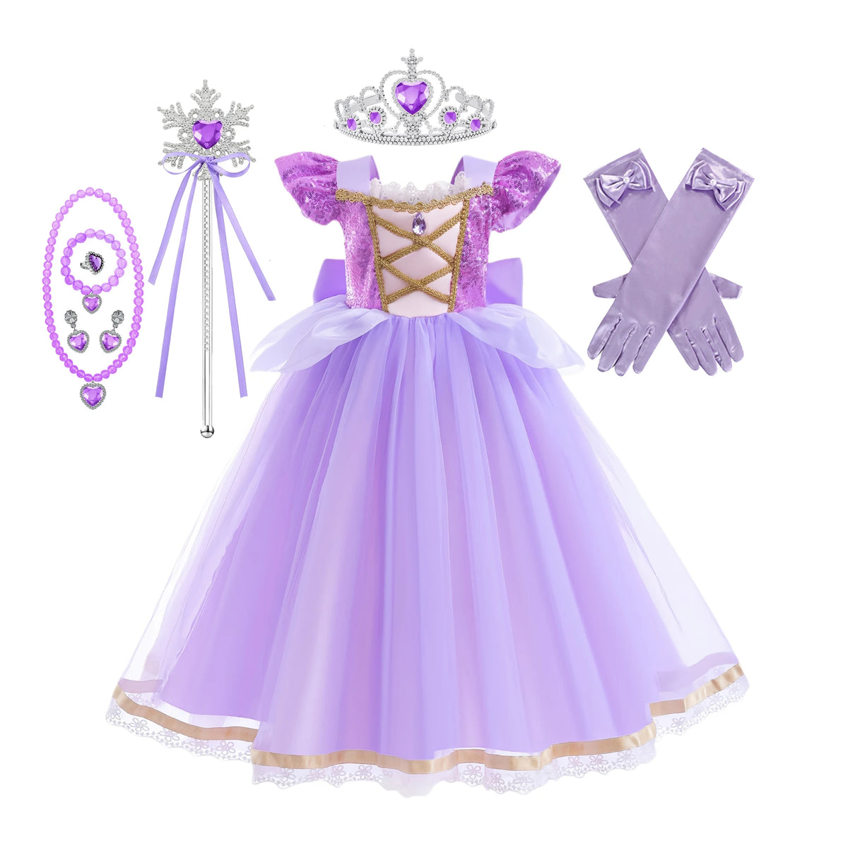 Baby Girls Purple Princess Dress Costume for Halloween & Parties