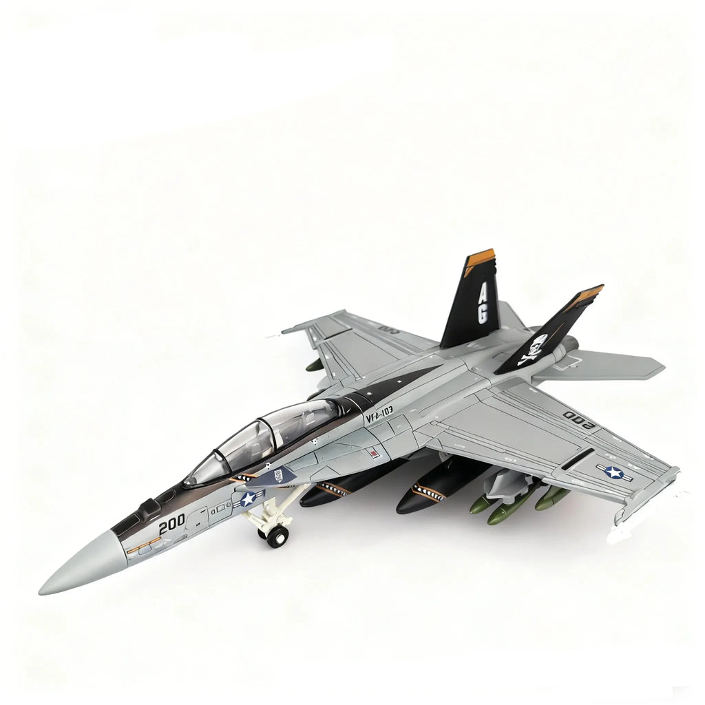 1:72 Scale Replica F18 F-18 VF103 Grumman Tomcat Super Hornet F/A-18F Pirate Flag Fighter US Navy Plane Military Model Toys Kids