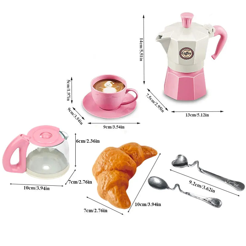 4/11PCS Retend Play Simulation Coffee Set Tableware Play House/Outdoor Kitchen DIY Afternoon Tea Game Toy For Children Kids Gift