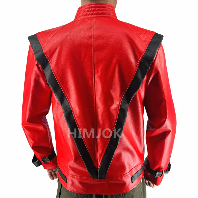 Red Leather-Style Jacket Costume for Halloween & Cosplay