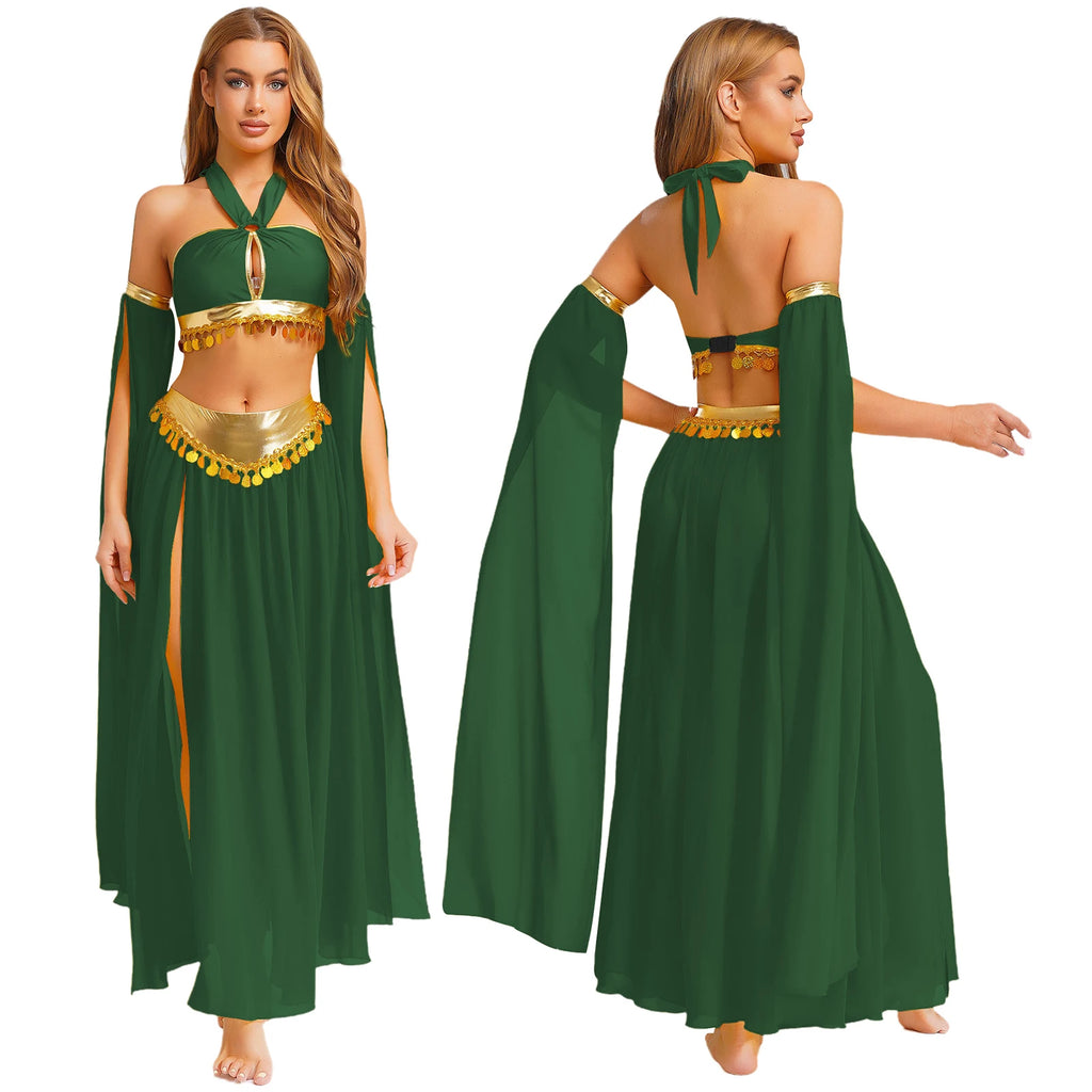 Women’s Egyptian-Inspired Costume Crop Top & Skirt Set