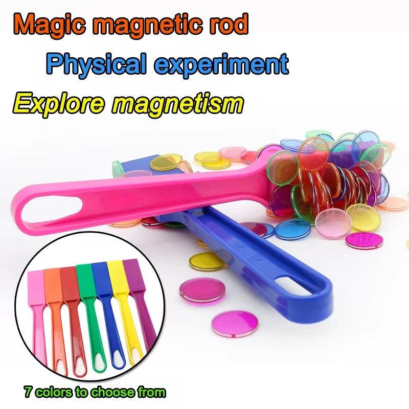 Montessori Bingo Magnetic Chips With Wand Set Game Counting Color Sorting Teaching Aids Science Educational Toy for Children Kid