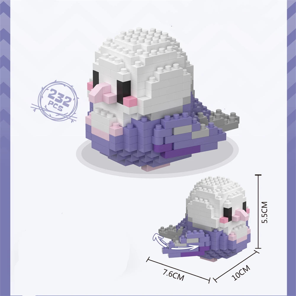 Cute Bird Puzzle Small Building Block Set, Creative Educational Building Toys Suitable for Boys and Girls, Toys Suitable for Dec