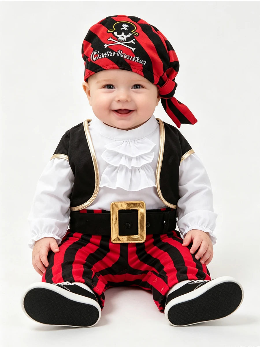 Umorden Pirate Captain Costume for Baby Boy Toddler Halloween Christmas Birthday Party Cosplay Fancy Dress