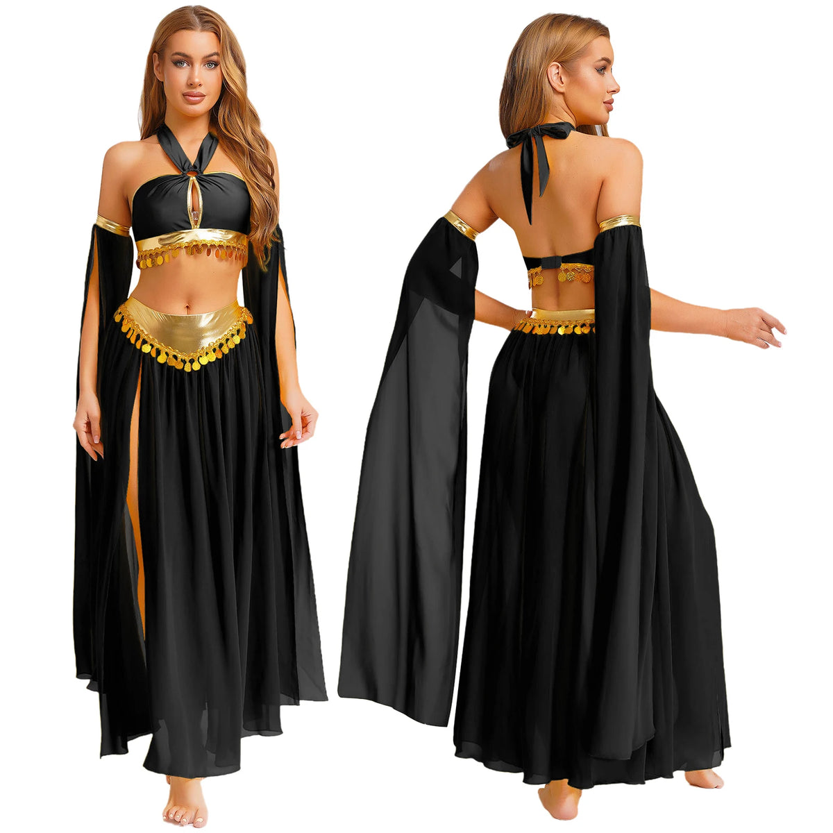 Women’s Egyptian-Inspired Costume Crop Top & Skirt Set