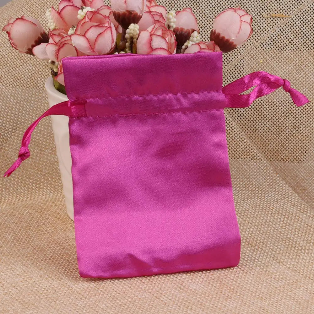 10/25/50pcs/lot Silk Jewelry Gift Bag Satin Drawstring Pouch For Wedding Party Candy Bag Luxury Jewelry Packing