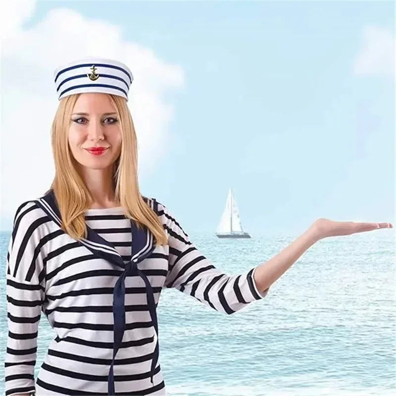 Yacht Captain Hat and Scarf Set for Men and Women