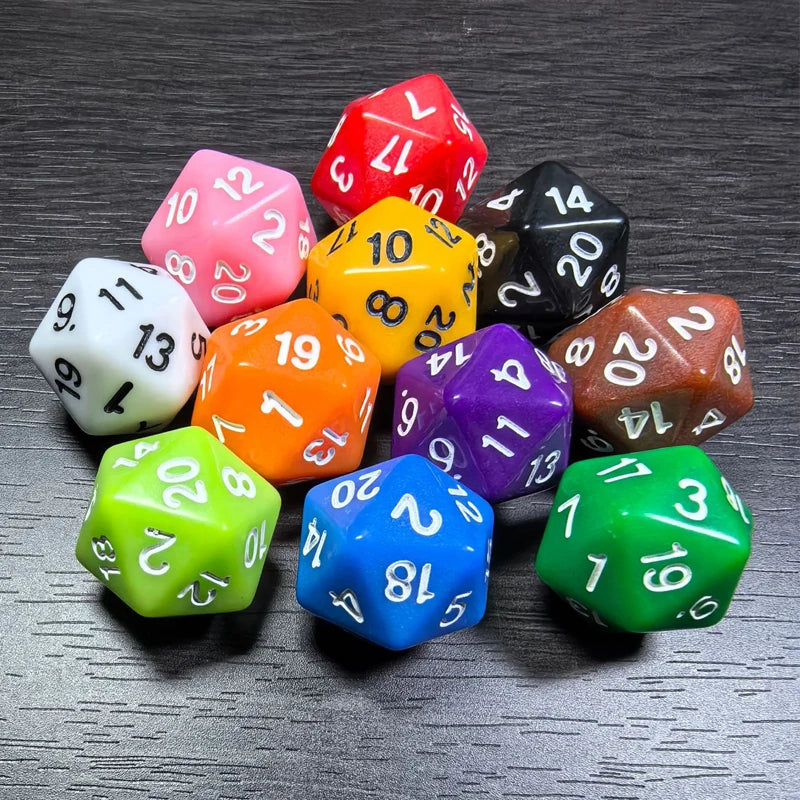 10PCS Acrylic D20 Polyhedral Dice Math Teaching Supplies Learning Resources Toys Party Favors for Teenager Boys Girls