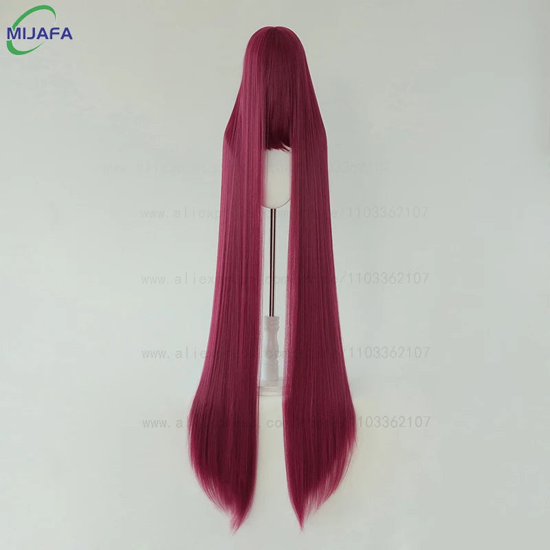 150cm Long Straight Cosplay Wig with Bangs Heat Resistant