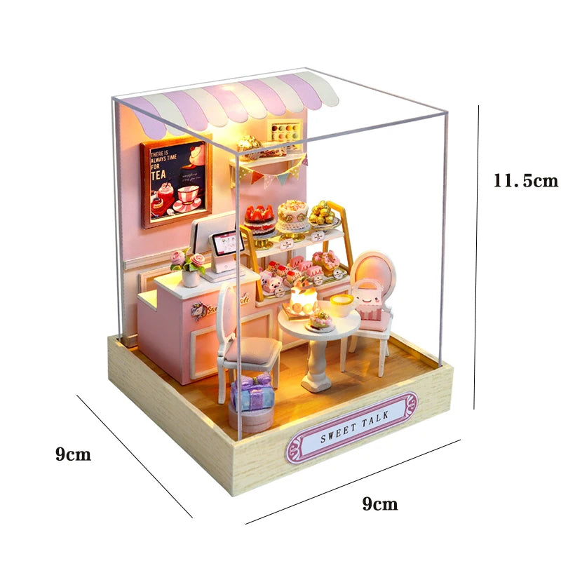 DIY Miniature Dollhouse Kit 3D Puzzle Furniture Assembly Model Doll House Educational Wooden Toys For Friends Birthday Gifts