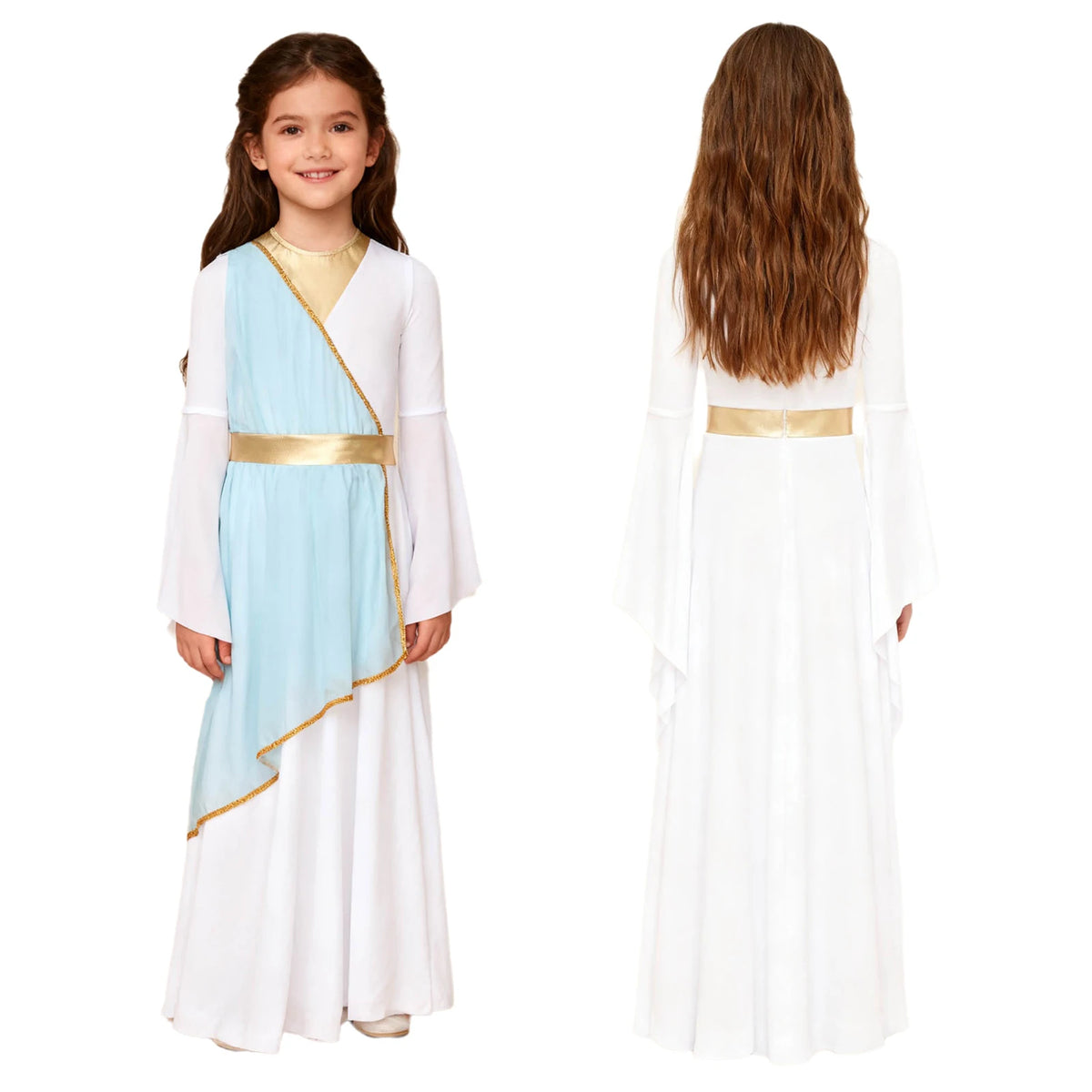 Girls Ancient Greek Goddess Toga Costume for Halloween