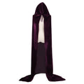 Halloween Pleuche Velvet Cloak Cape Hooded Medieval Costume Witch Wicca Vampire Halloween Cosplay Costume Cape for Christmas